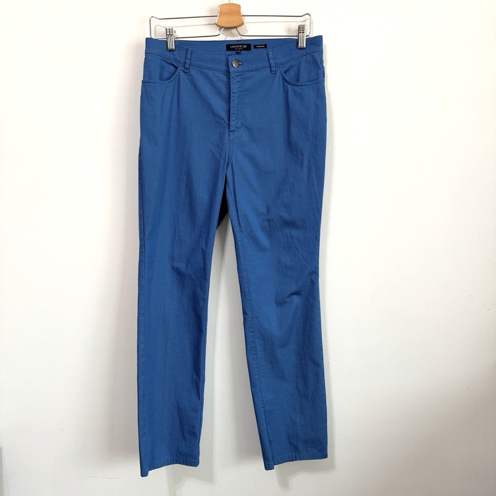 Lafayette 148 New York Chino Pants‎ 10 Teal 32x28 Ankle Thompson Classic Spring